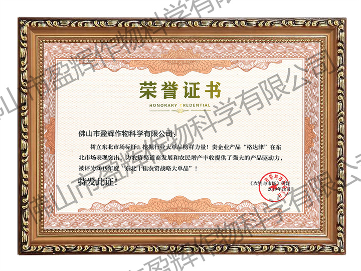 <i style='color:red'>格达津</i>2019 东北十佳农资战略大单品